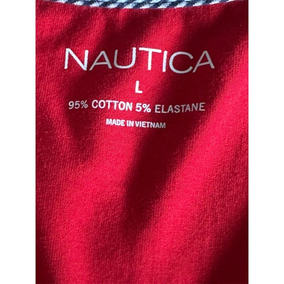 Nautica Womens T-Shirt Size L Red V-Neck Short Sleeve Embroidered Logo - Picture 3 of 5